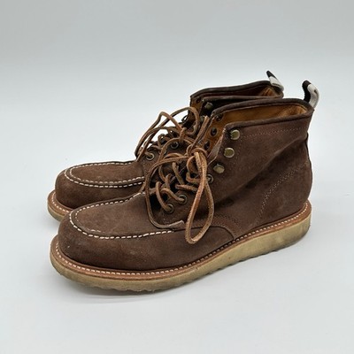 Coach Suede Derek Hiking Boots Brown Leather Lace Up Moc Toe Chukka Mens 9M