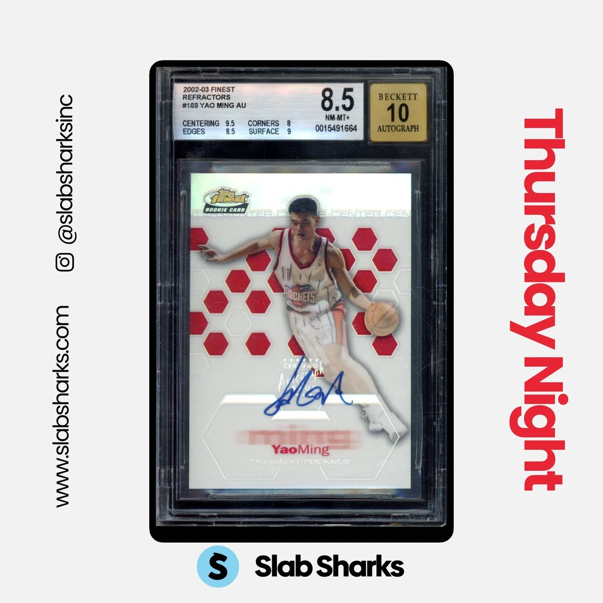 Yao Ming Basketball Autographed Sports Trading Cards & Accessories