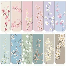 12pcs Floral Magnetic Bookmarks for Women – Cute Page Markers & Book Clips