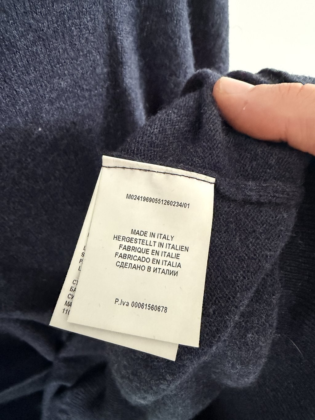 Mens Gran Sasso Wool Cashmere Mock Neck 1/4 Zip Jumper Navy Size 60 XXL image 4