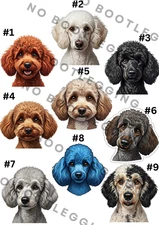 Poodle Waterproof Vinyl Sticker Car Laptop Brindle Black White Blue Silver Red