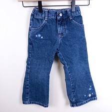 Vintage Riders Jeans Blue Floral Embroidered Y2K Denim Pants Toddler 3T