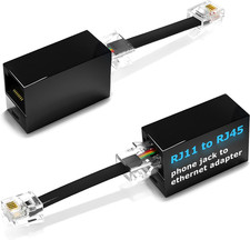 2-Pack Phone Line to Ethernet Adapter   RJ45 Female to RJ11 Male for Landline, F