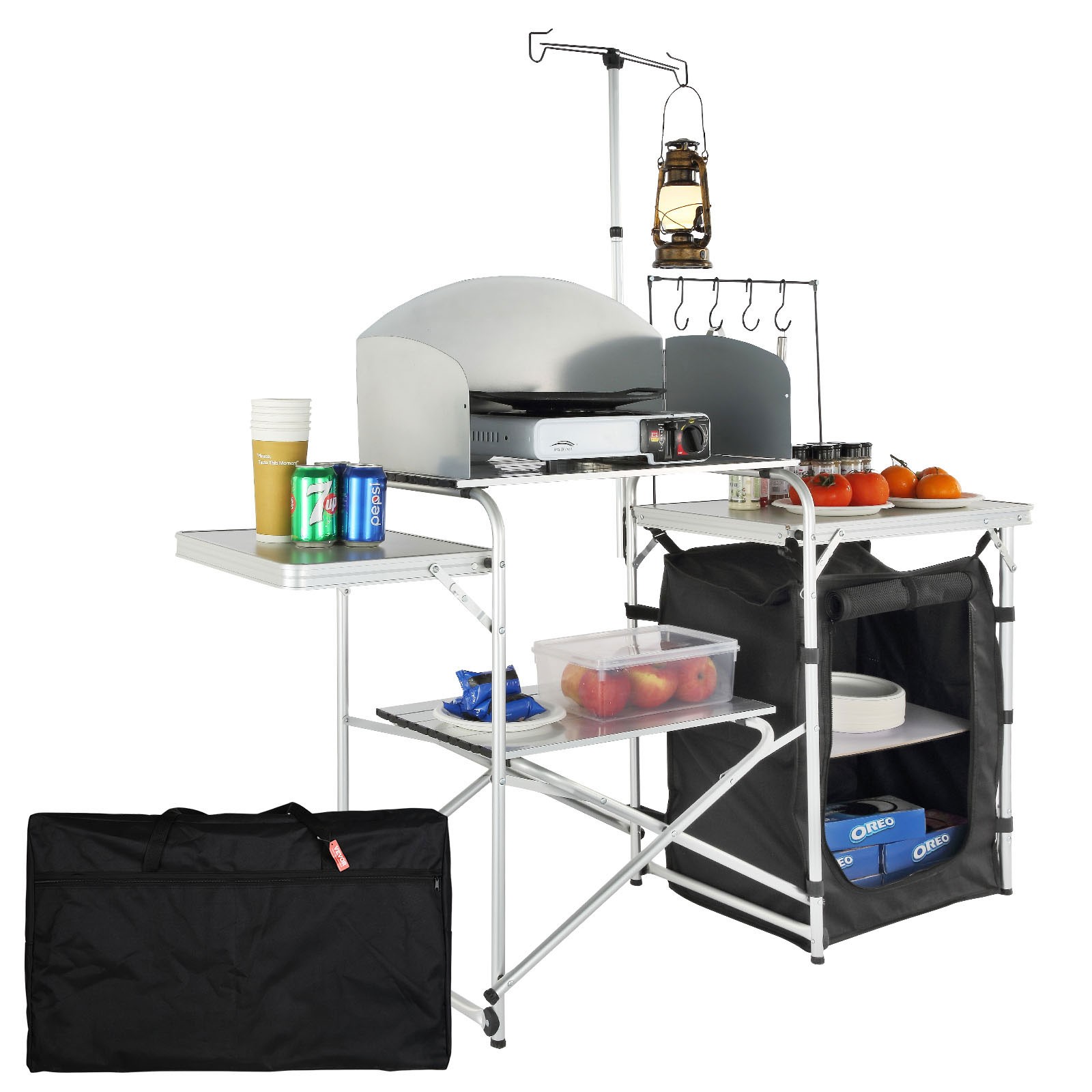 Armoire de camping pliable VEVOR pare-brise et étagères de rangement
