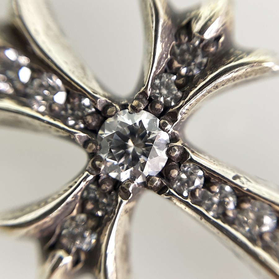 CHROME HEARTS Tiny CH Plus Charm Silver diamond P… - image 7