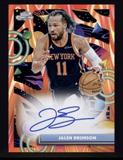 Jalen Brunson Topps Cosmic Chrome NBA Collect 2026 Orange /25 Auto App Card