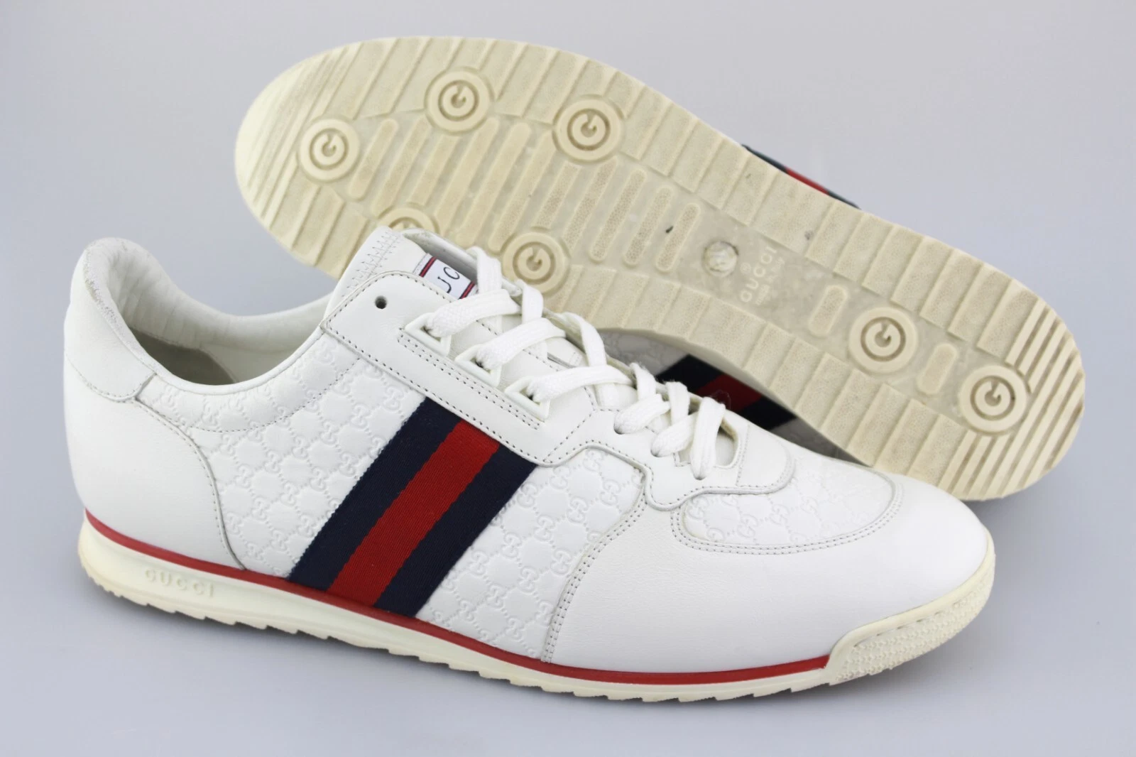 Baskets homme GUCCI « SL73 » en cuir blanc taille US 12 GUCCI 11,5   G