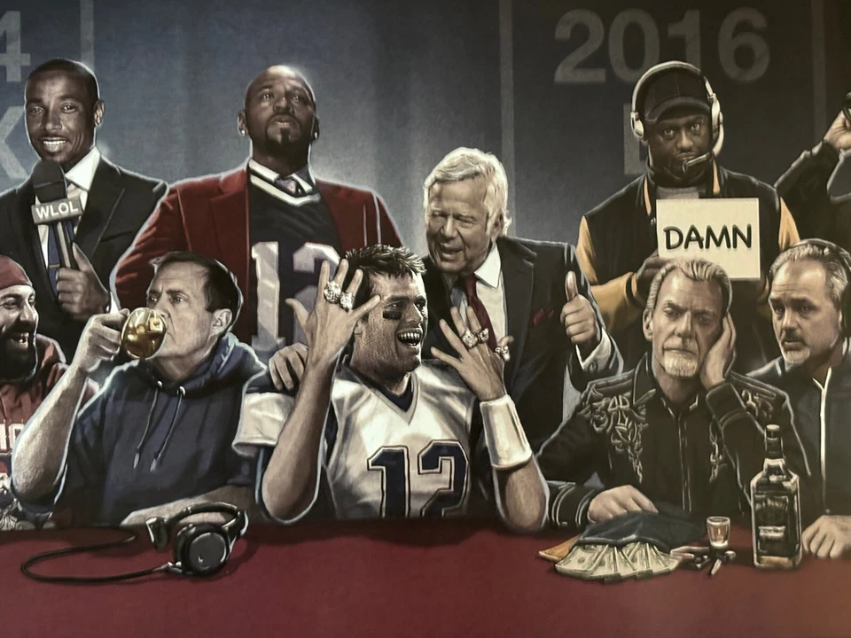 Póster deflategate de los New England Patriots Tom Brady “The Last Laugh” Foto 2 de 4