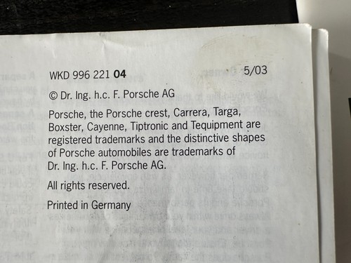 Porsche 911 996 2004 turbo conjunto manual del propietario PCM OEM original de fábrica - Imagen 4 de 13