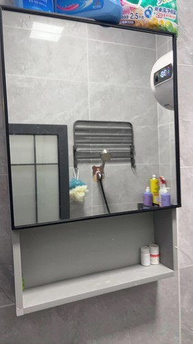 Wall Mounted Mirror Cabinet Modern Bathroom Single Door Cupboard Storage Shelf - Picture 8 of 12