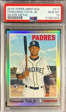 Fernando Tatis Jr ~ 2019 Topps Heritage ~ Silver Metal /70 Rookie #517 ~ PSA 10