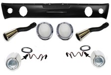 New 1965-1966 Mustang Dual Exhaust Tips Trumpets Trim Rings Valance Lights