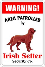  Aluminum Warning Area Patrolled By Irish Setter 8"X12" Metal Novelty Sign