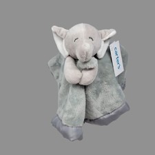NEW Carters Gray Elephant Plush Lovey Baby Security Blanket Satin Trim T03