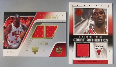 LOT OF (2) 2004-05 E-XL Ultimate Game Jerseys Limited CABG BG Ben Gordon RC /75 - Photo 1/4