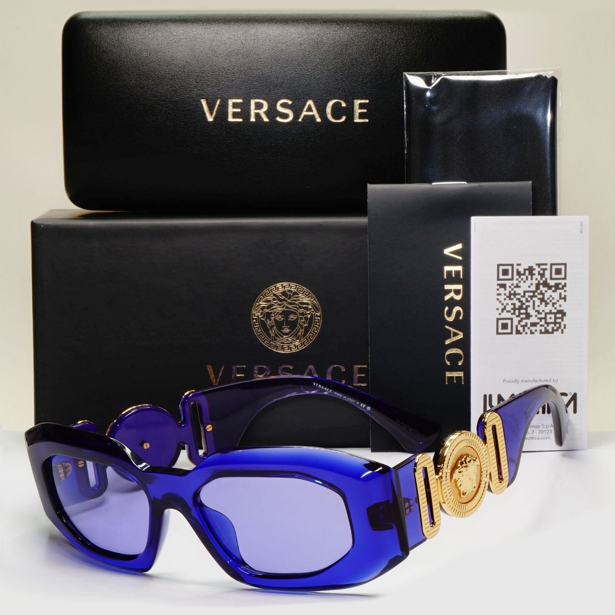 Versace Sunglasses Purple Transparent Biggie Oversized MOD VE