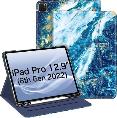 Folio Case for iPad Pro 12.9'' 6th 5th 4th 3rd Gen Multi-Angle Smart Stand Cover