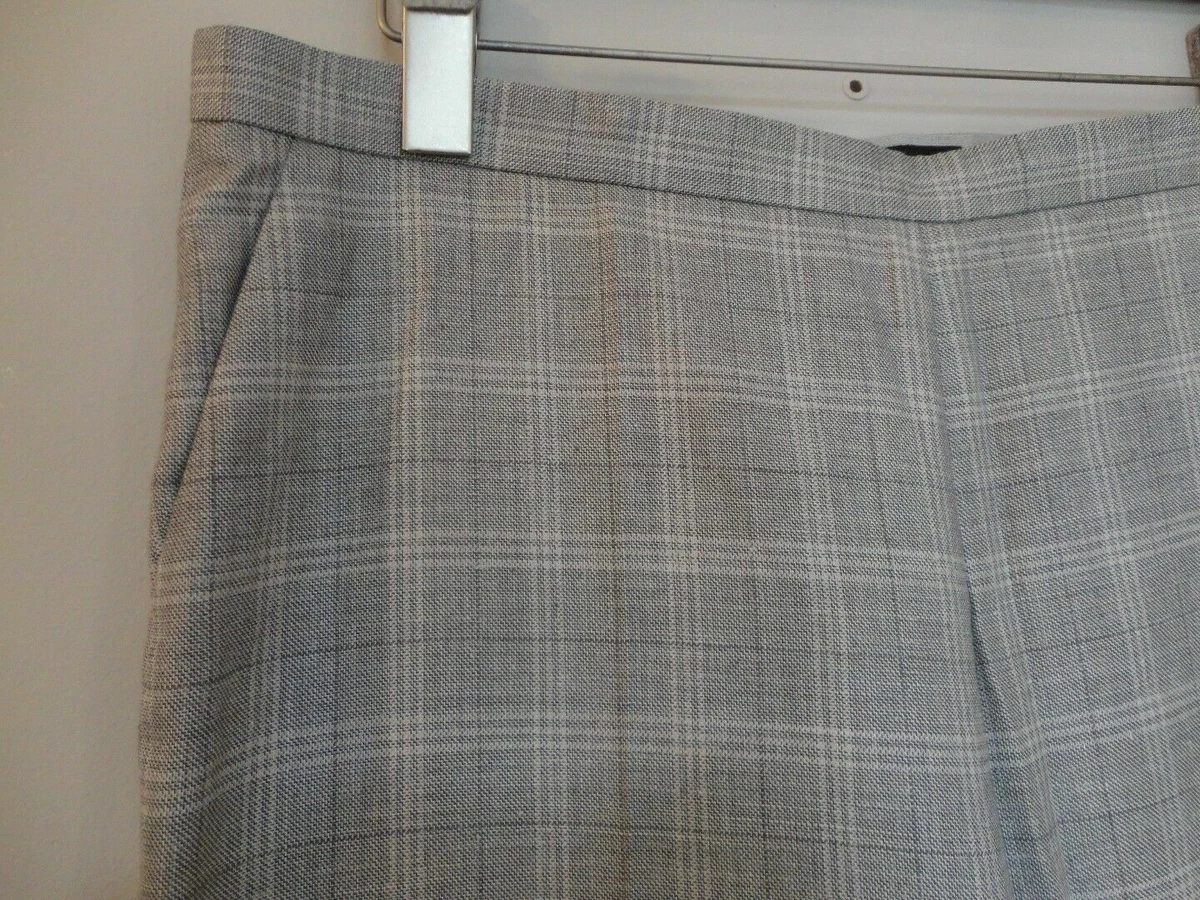 New GIORGIO ARMANI Grey Multi Color Wool Silk Linen Check Pants 46