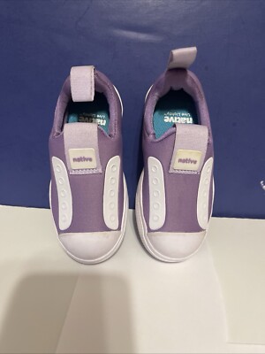 NATIVE Jefferson Hero Slip on Sneaker Unisex Little Kid C7  Purple White New