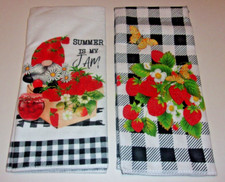 Strawberry Kitchen Dish Towel Set Of 2 Summer Is My Jam And Strawberries