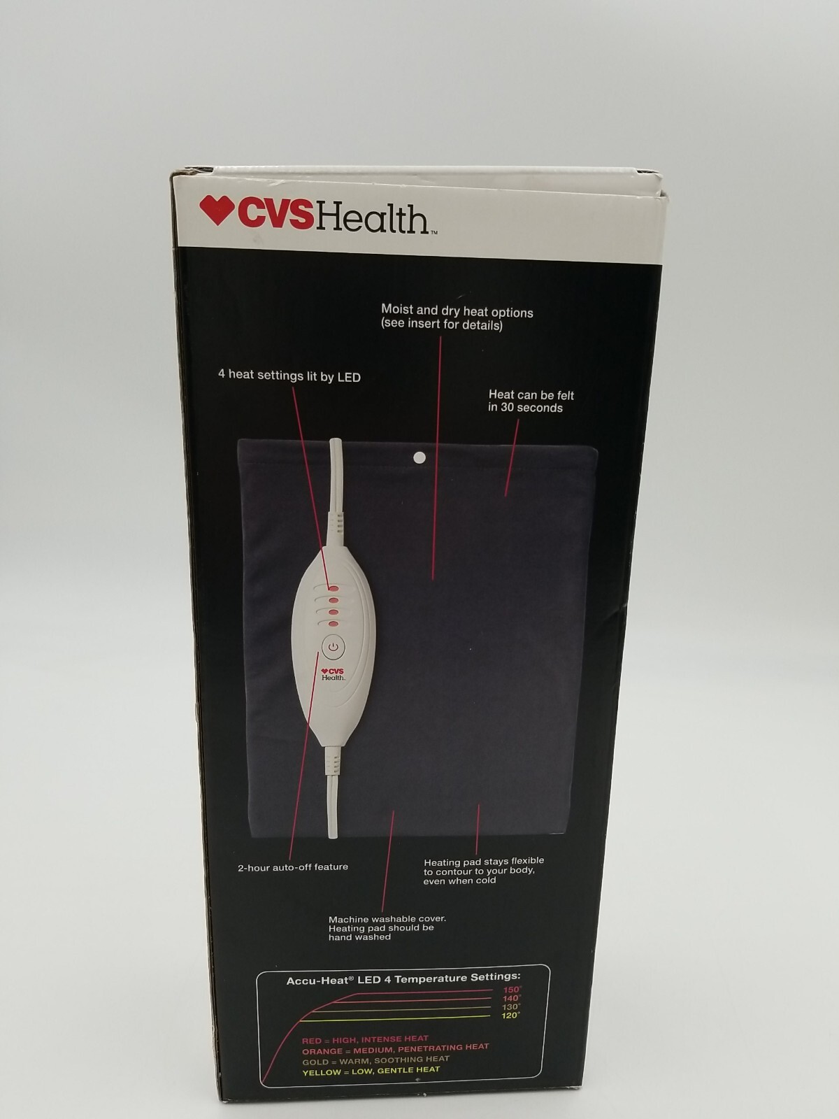 Cvs Standard Series 300 Vinyl Heating Pad For Pain Relief LED 4