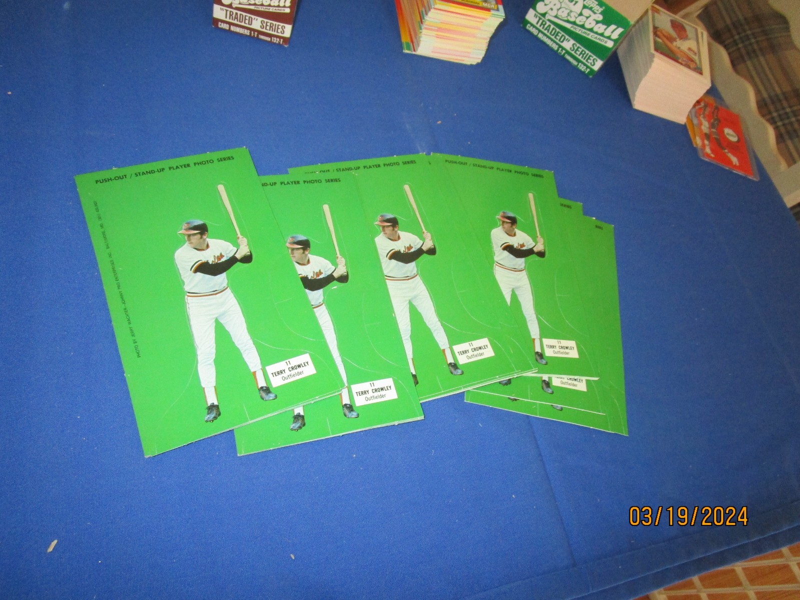 1973 Johnny Pro Terry Crowley Baltimore Orioles Die Cut Baseball Card