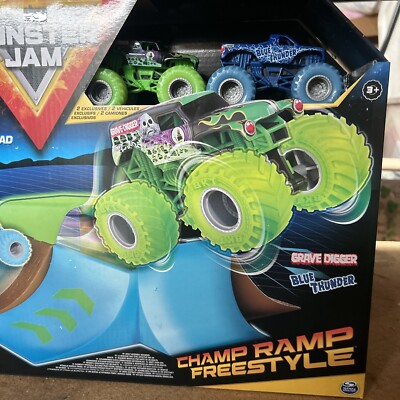 Monster Jam Kohls Exclusive Glow In Dark Champ Ramp Grave Digger