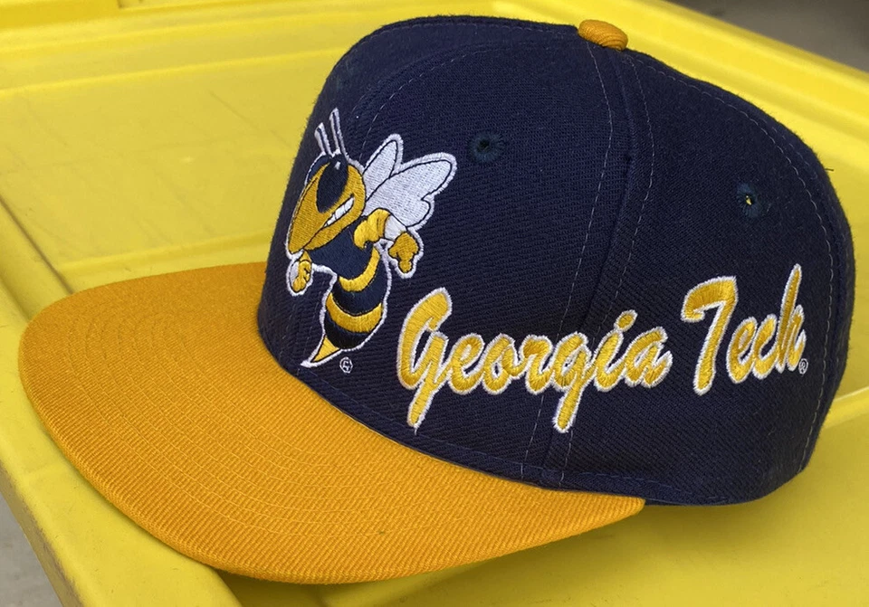 Vintage 90s Georgia Tech Yellow Jackets Apex One Side Script Snapback Hat Cap - Image 3 of 4