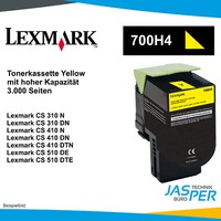 Lexmark 700H4 Yellow Toner 3.000 Seiten 70C0H40 Cs 310 410 510