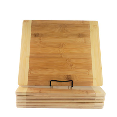 6pc, Bulk 13.5X11.5'' Plain Bamboo Serving Tray Charcuterie Platter Cutting Board