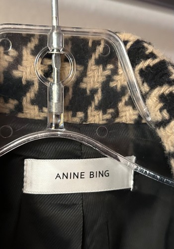 ANINE BING Kaia Houndstooth Blazer Jacket Double-Breasted Wool Blend Size XS - Picture 10 of 14