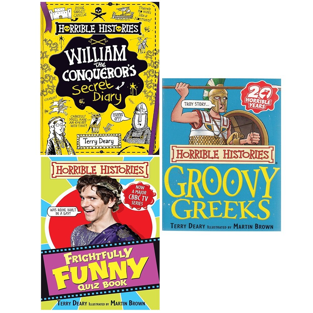 Horrible Histories Series Collection 3 Books Set by Terry Deary Groovy Greeks