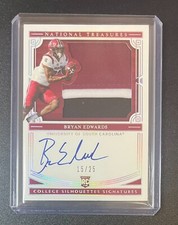 BRYAN EDWARDS 2020 National Treasures College Silhouettes Signatures 15/25 RC