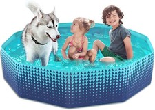Foldable Dog Kiddie Pool -Hard Plastic Kids Paddling Pool 63"x12" 