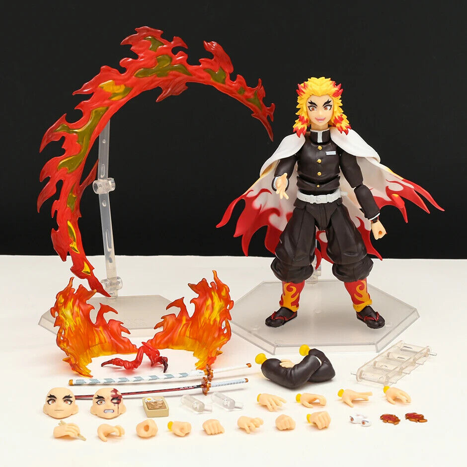 Figma Demon Slayer Kyojuro Rengoku Modelo De Brinquedo Colecionável action  figure boneco articulado