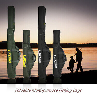 Portable Folding Fishing Rod Bag Fish Pole Case Tackle Storage Pouch Pack  Holder