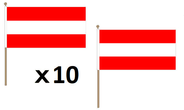 Drapeau autrichien 30x45cm sur bâton pour supporter et célébration culturelle