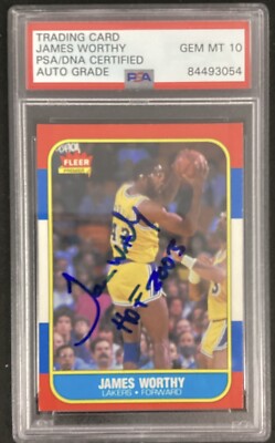 James Worthy Signed 1986 Fleer #131 Basketball Card HOF PSA/DNA 