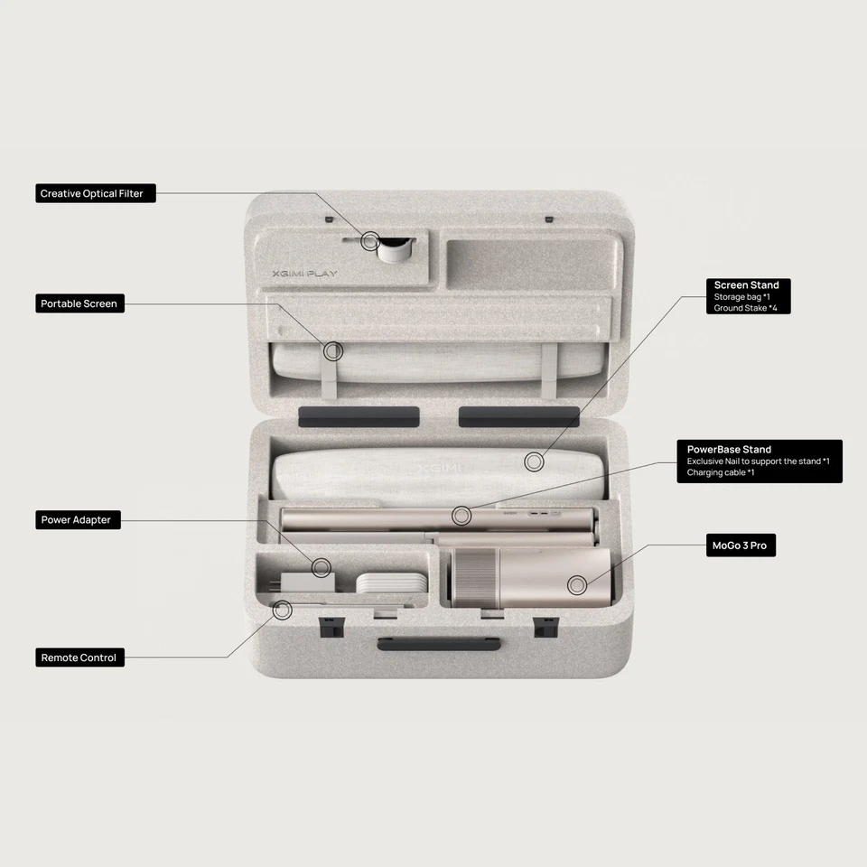 XGIMI MoGo 3 Pro Projector Bundle with PowerBase Stand, 70" Screen & Travel Case - Image 3 of 4