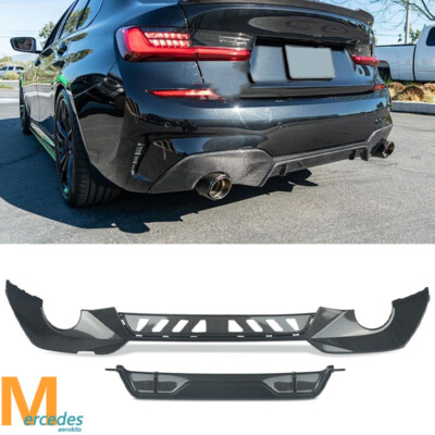 Rear Bumper Diffuser ABS Carbon Look For 19-Up BMW G20 330e 330i | M-Performance