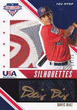2020 USA Baseball Stars & Stripes Silhouettes Auto Davis Diaz 04/10 #USJ-DD RARE