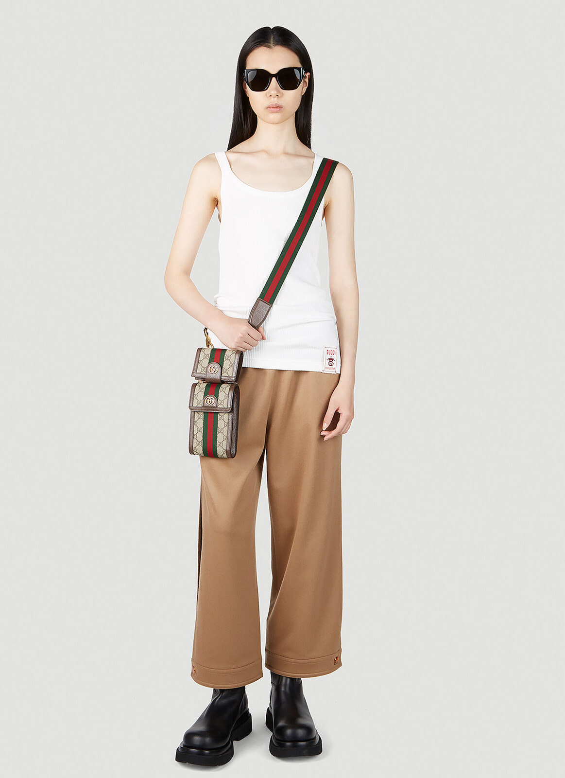 Gucci ribbed jersey tank top for women luxury casual style