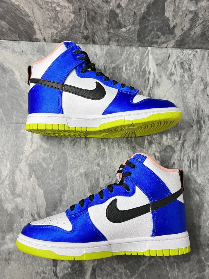W Nike Dunk High Azul Satinado Blanco Negro Verde DV2185-100 Para mujer 5,5 Foto 3 de 4
