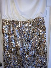 city triangles One Shoulder Sequin Party Dress Size Small Gold Silver