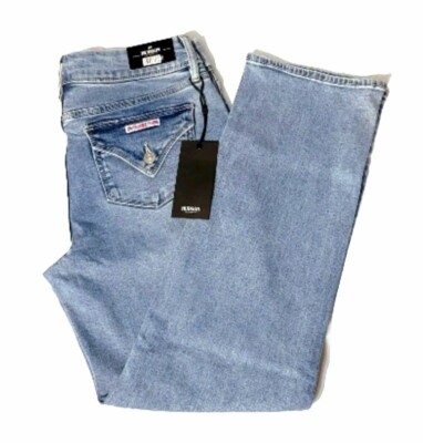 HUDSON Straight Stretch Denim Jeans 10/30 Flap Back Pocket Slim Fit Mid-Rise