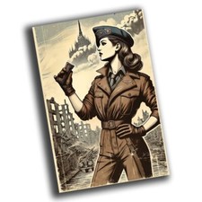 nice vintage woman Military History retro WW2 Photo Glossy 4 6 in O61