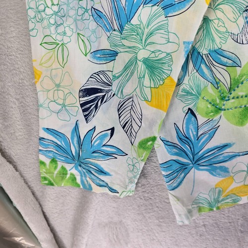 Cappagallo Damen mehrfarbig Blumenmuster Bluse Krawatte Ausschnitt Langarm Baumwolle Größe 2X - Bild 7 von 11