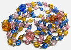Antique 54" Long Czech Multicolor Art Glass Beads Chain Necklace — photo 4