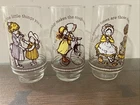 Lot Of 3 Vintage 1970s Coca Cola HOLLY HOBBIE  Happy Talk Drinking Glasses