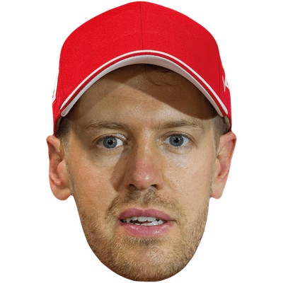 Sebastian Vettel (Mütze) Großer Kopf. Größer als das Leben Maske.